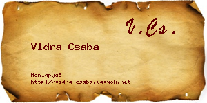 Vidra Csaba névjegykártya