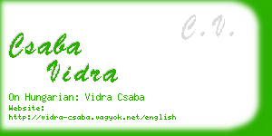 csaba vidra business card